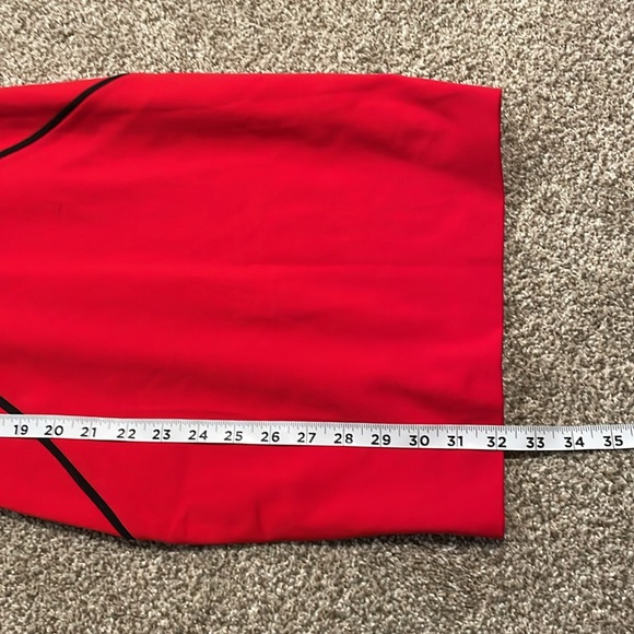 Express Bodycon red dress with black piping size 0 - Picture 9 of 9